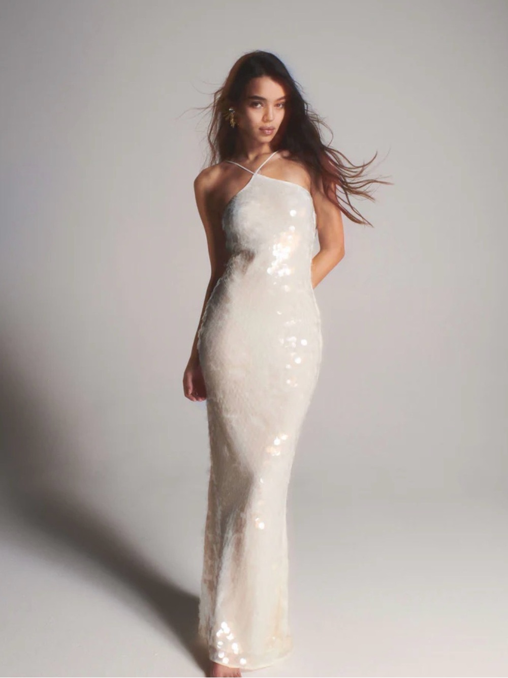 Rat & Boa Ivory Sequin Maxi Dress